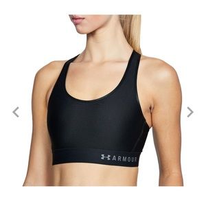 Under Armour Women's Mid Keyhole Sports Bra || Color Black || Size XS